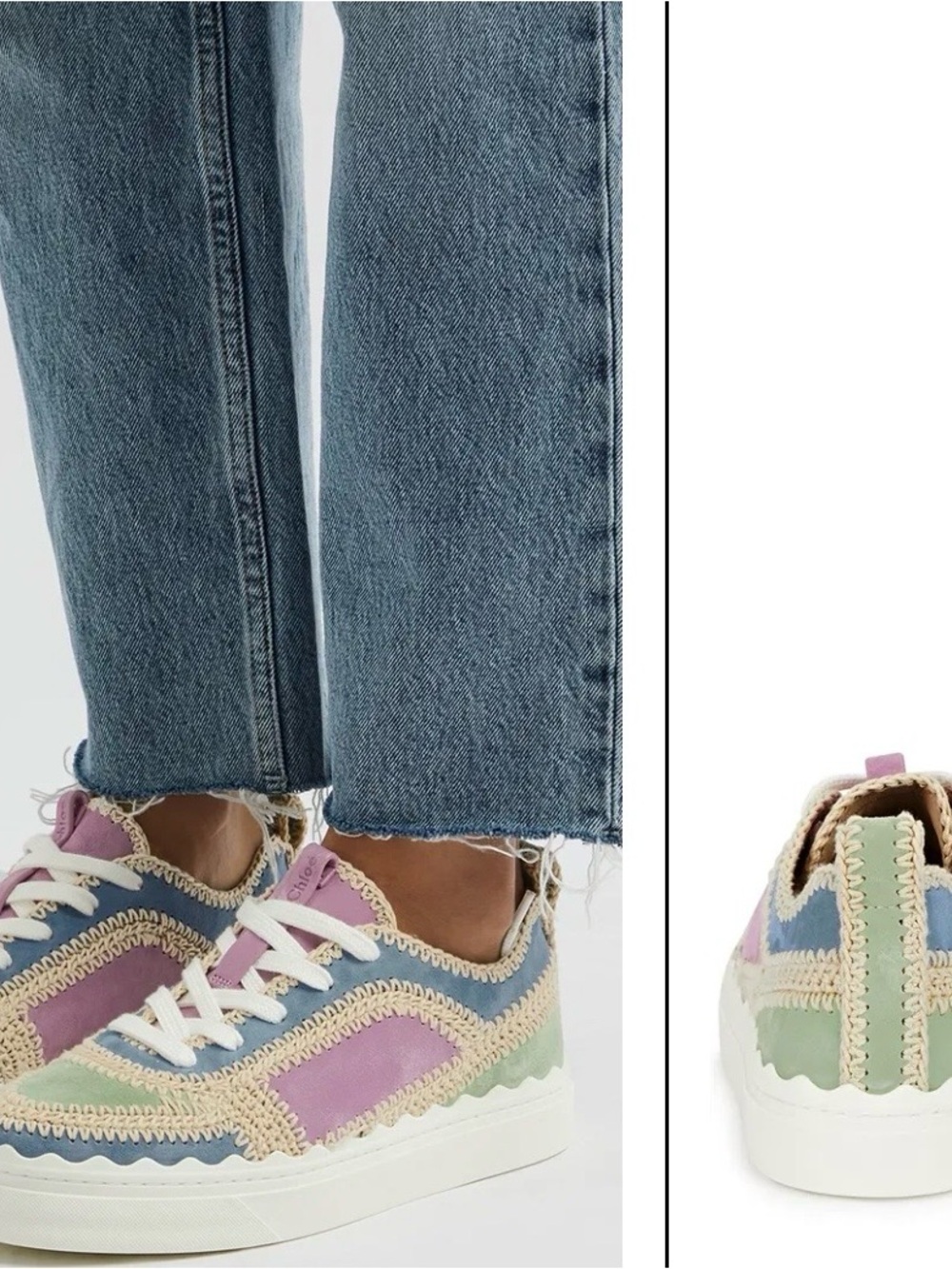 Chloe Lauren Crochet-Trimmed Suede Sneakers